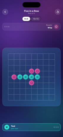 Five in a Row on the 9×9 board