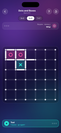 Dots and Boxes with captured squares